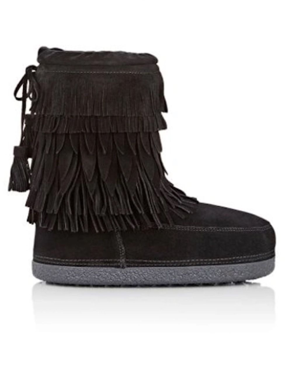 Aquazzura Boho Suede Fringe Moon Boots - LIKE NEW! Black, size 38-40